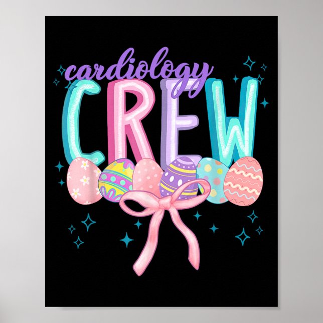 Coquette Bow Kardiologi Crew Ägg Kanin Påsk Poster (Framsidan)