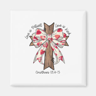 Coquette Bow Kors Alla hjärtans dag Jesus Bibel ve Magnet