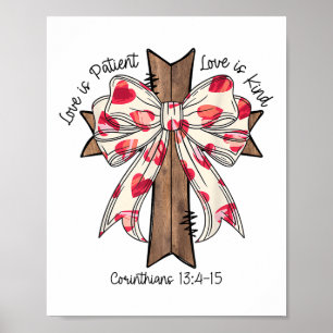 Coquette Bow Kors Alla hjärtans dag Jesus Bibel ve Poster