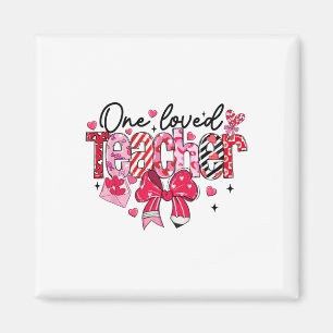 Coquette Bow Lärare Valentine En Älskad Lärare X Magnet