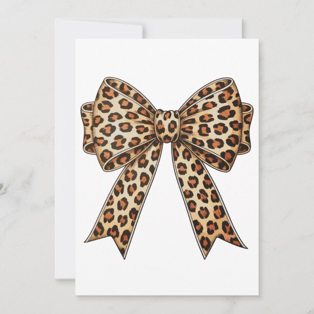 Coquette Bow Leopard Cheetah Sublimation Inbjudningar (Framsida)