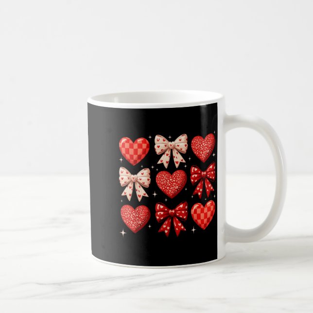 Coquette Bow Leopard Hearts Valentine Women Girl G Kaffemugg (Höger)