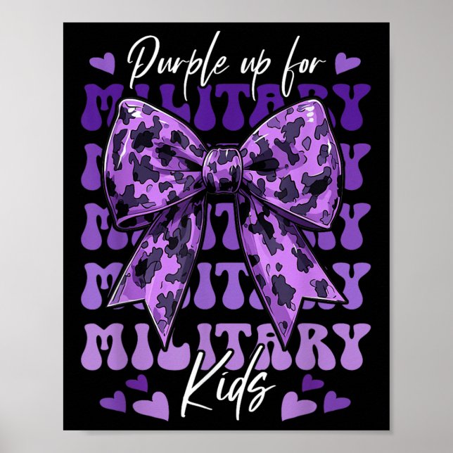 Coquette Bow-Lila för militära barn Poster (Framsidan)