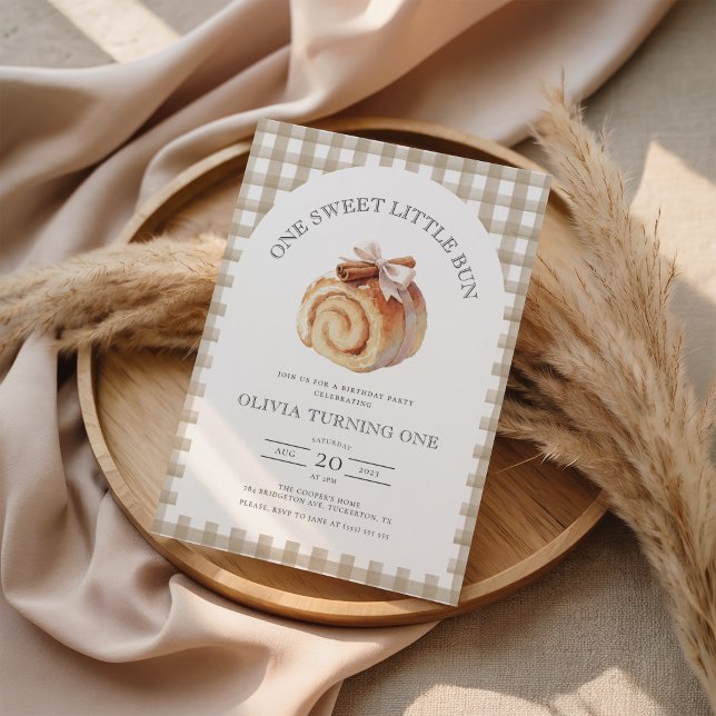 Coquette Bow Little Bun 1:a födelsedagen Inbjudningar (Skapare uppladdad)