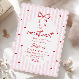 Coquette Bow Little Sweetheart Birthday Invitation Inbjudningar