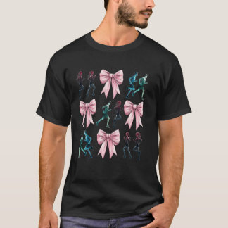 Coquette Bow Löpning Löpare Maraton Rosa Mors Dag T Shirt