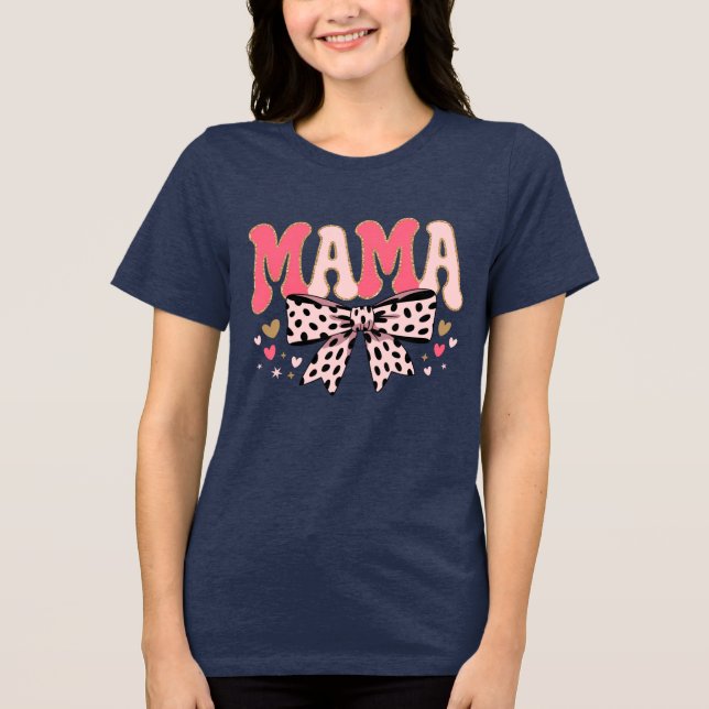 Coquette Bow Mama - Mors dag T Shirt (Framsida)
