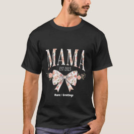 Coquette Bow Mamma Est 2025 Lycklig Mors dag T Shirt