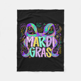 Coquette Bow Mardi Gras Carnival Parade Season Wom Fleecefilt