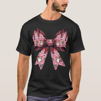 Coquette Bow Marscherande Musikant Mönster Flicka T Shirt