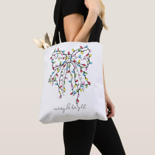 Coquette Bow Merry and Bright Helgdag Tote Tygkasse
