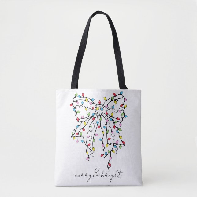 Coquette Bow Merry and Bright Helgdag Tote Tygkasse (Framsida)