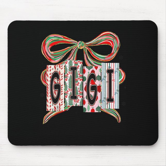 Coquette Bow Merry Christmas Gigi Grandma Xmas Paj Musmatta (Framsidan)