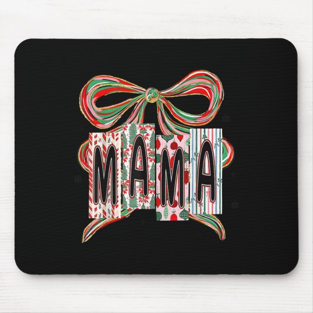 Coquette Bow Merry Christmas Mama Grandma Xmas Paj Musmatta (Framsidan)
