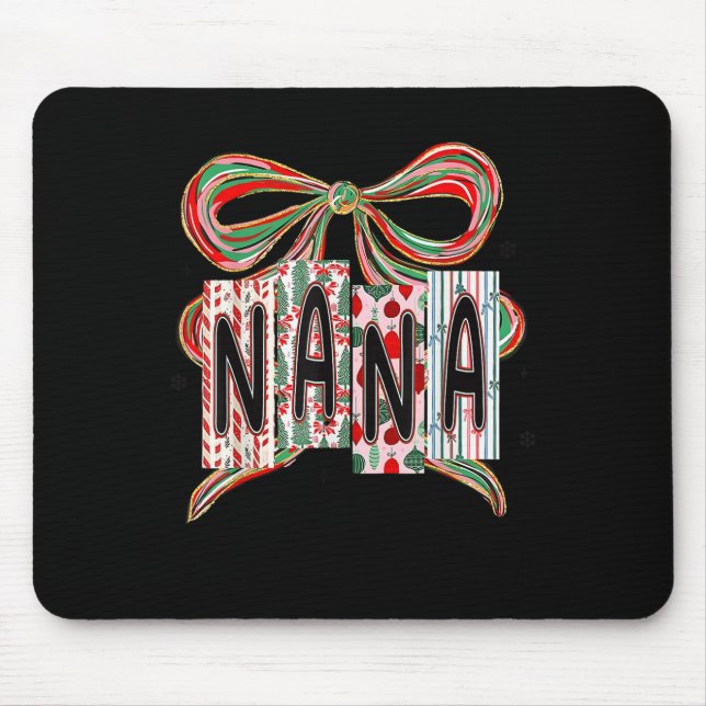 Coquette Bow Merry Christmas Nana Grandma Xmas Paj Musmatta (Framsidan)