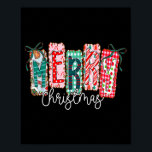Coquette Bow Merry Christmas Xmas Pajamas Snowflak Poster<br><div class="desc">Coquette Bow Merry Christmas Xmas Pajamas Snowflake Holiday</div>