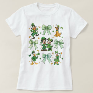 Coquette Bow Mickey Och Vänner St. Patrick's Day T Shirt