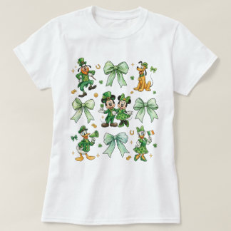 Coquette Bow Mickey Och Vänner St. Patrick's Day T Shirt