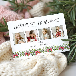 Coquette Bow Mistletoe Happiest Helgdagar 4 Foto Julkort