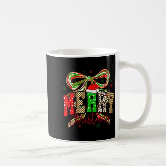 Coquette Bow Nk Christmas Tree Merry Xmas Girl Wom Kaffemugg (Höger)