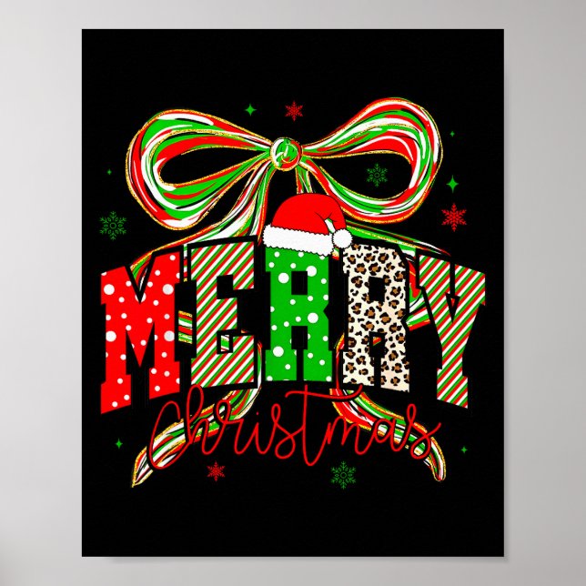 Coquette Bow Nk Christmas Tree Merry Xmas Girl Wom Poster (Framsidan)