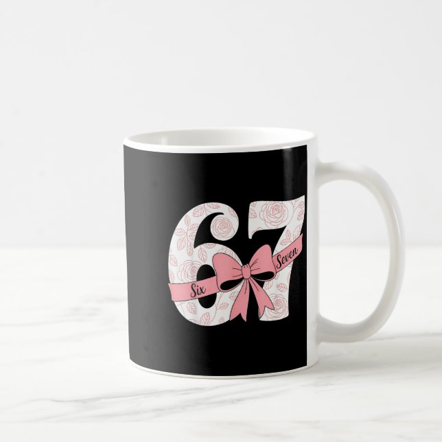 Coquette Bow Number 67 Meme Nk Floral  Kaffemugg (Höger)