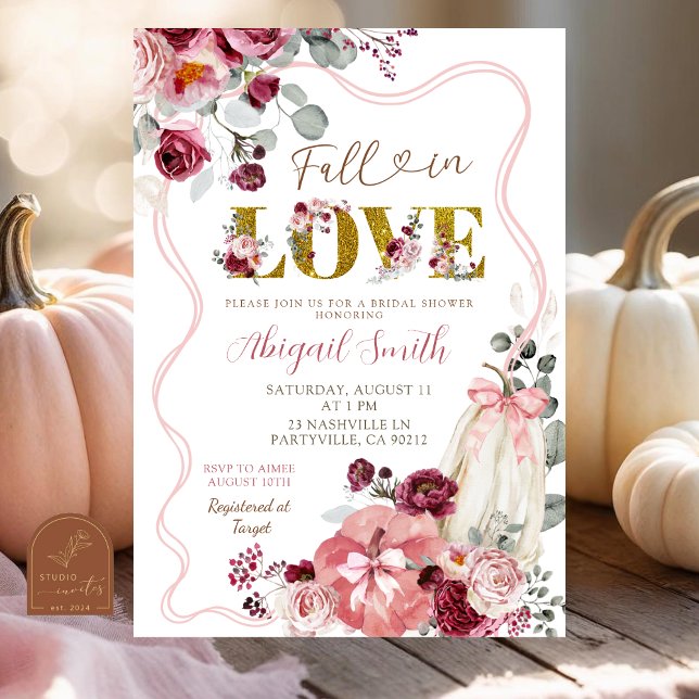 Coquette Bow  och Burgundy Möhippa Inbjudningar (Skapare uppladdad)