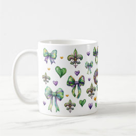 Coquette Bow och Mardi Gras Vibes Kaffemugg