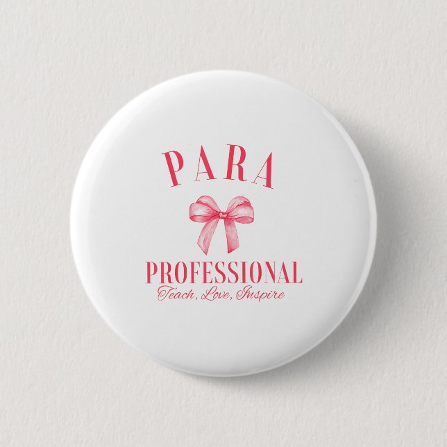 Coquette Bow Paraprofessional School Para Squad Te Knapp (Framsida)