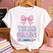Coquette Bow Pastel Tredje Klass Flicka Anpassad