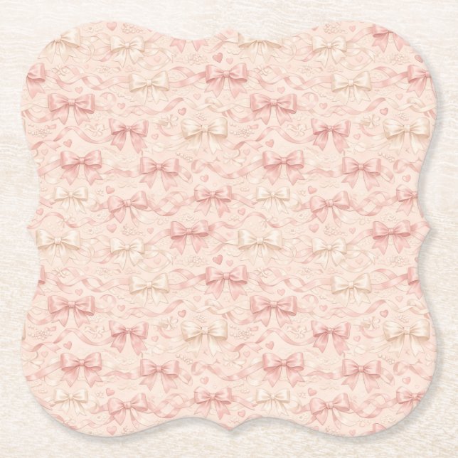 Coquette Bow Pattern Underlägg Papper (Framsida)