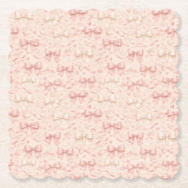 Coquette Bow Pattern Underlägg Papper (Framsida)