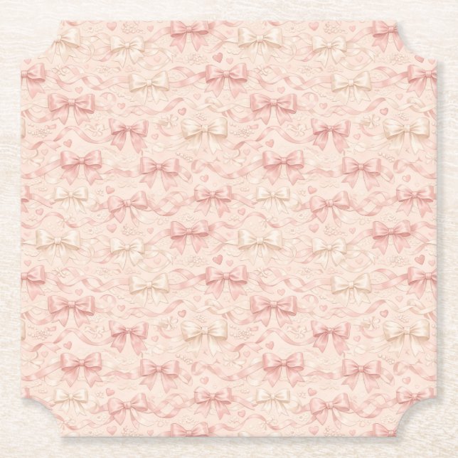 Coquette Bow Pattern Underlägg Papper (Framsida)