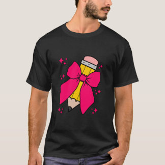 Coquette Bow Pencil Back to school, förstadagsstud T Shirt