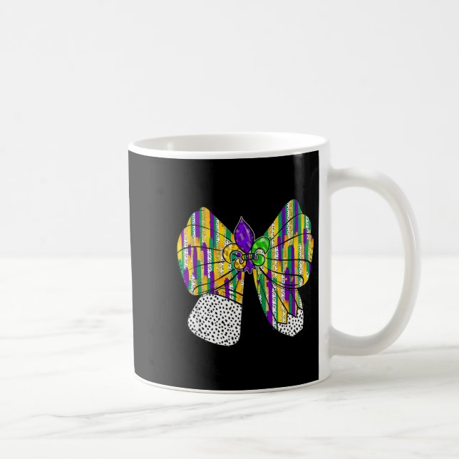 Coquette Bow Pencil Mardi Gras Fleur-de-lis Teache Kaffemugg (Höger)