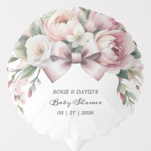 Coquette Bow & Peony Watercolor Baby Shower