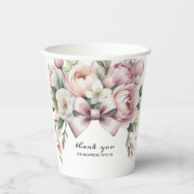 Coquette Bow & Peony Watercolor Barnrumsfirande