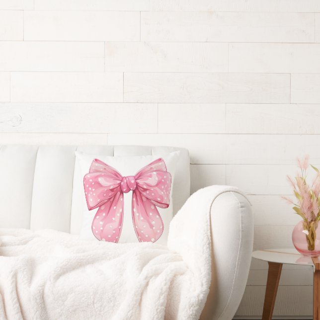 Coquette Bow Polka Dot Kudde (Soffa)
