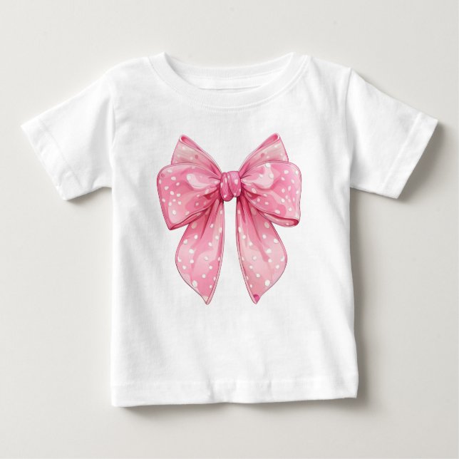 Coquette Bow Polka Dot  T Shirt (Framsida)