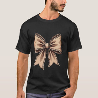 Coquette Bow Pumpkin American Football Thanksgivna T Shirt