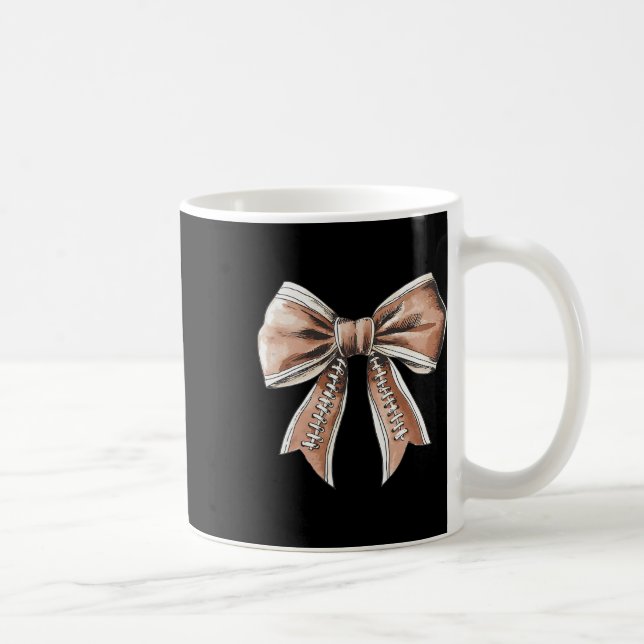 Coquette Bow Pumpkin American Footll Thanksgiving Kaffemugg (Höger)
