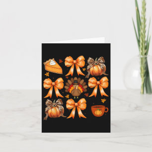 Coquette Bow Pumpkin Paj Turkiet Thanksgiving Autu Kort