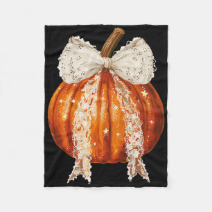 Coquette Bow Pumpkin Season Hösthösten faller Y'al Fleecefilt