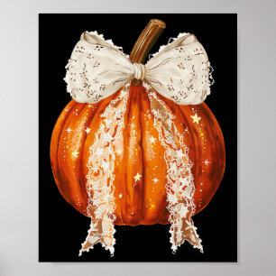 Coquette Bow Pumpkin Season Hösthösten faller Y'al Poster