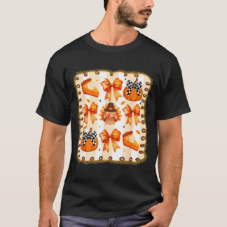 Coquette Bow Pumpkin Season Thanksgiving Autumn Fa T Shirt