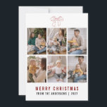 Coquette Bow Red Merry Christmas 6 Photo Collage Julkort<br><div class="desc">Embrace the trendy coquette aesthetic with this darling 6-photo grid featuring a charming hand-drawn red bow. A minimalist yet festive choice for modern families looking to share their year's highlights in style.</div>