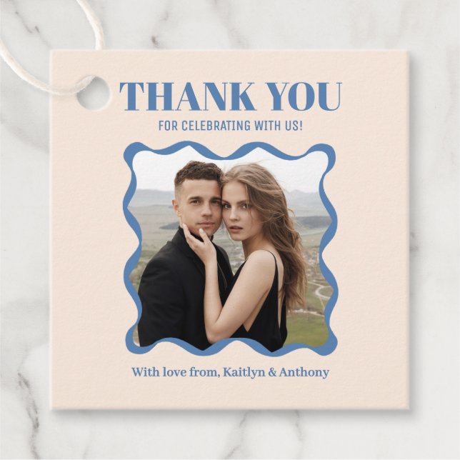 Coquette Bow Retro Bröllop Gåvor Etiketter (Framsida)