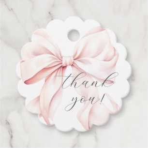 Coquette Bow Rosa Baby Shower Gåvor Etiketter