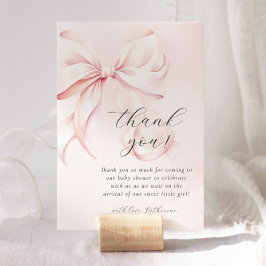 Coquette Bow Rosa Baby Shower Tack Kort