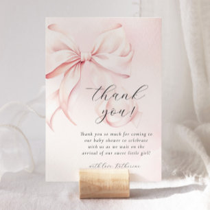 Coquette Bow Rosa Baby Shower Tack Kort